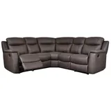 vente-unique Relaxsofa, Braun, Leder, Uni, 5-Sitzer, 217x217 cm, Wohnzimmer, Sofas & Couches, Wohnlandschaften, Ecksofas