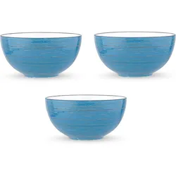 Wilmax SPIRAL Schalen 3er-Set – 600 ml – Salat- & Suppenschüsseln aus Porzellan