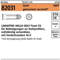 Lindapter Hohlraumdübel 100er Pack LINDAPTER Hohlraumdübel R 82031 HBFF 12-2 (80/52) 10.9 ga