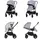 Chipolino Kombikinderwagen 3 in 1 Infinity i-Size Babyschale Babywanne Sportsitz grau