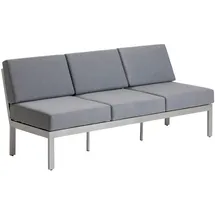 Dehner Chicago Loungebank 3-Sitzer grau/silber