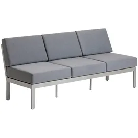 Dehner Chicago Loungebank 3-Sitzer grau/silber
