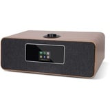 MS3 Stereo WiFi Internetradio mit Spotify (DAB+ Digitradio,UKW,Bluetooth,USB Ladegerät,AUX-IN,Radiowecker,Holzoptik,Farbdisplay,20 Watt, Fernbedienung,Netzteil) - Nussbaum