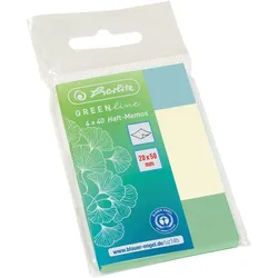 herlitz Haft-Memos Greenline 20x50mm 4x40 Blatt farbig sortiert