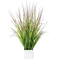 Creativ green Kunstgras CREATIV GREEN "Blutgras", grün (grün, rot), B:15cm H:61cm, Kunststoff, Kunstpflanzen, im weißen Kunststofftopf