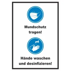 Mundschutz Händewaschen Schild A0 (841x1189mm)