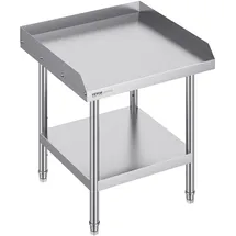 Vevor Arbeitstisch aus Edelstahl, kommerzieller Arbeitstisch zur Lebensmittelzubereitung, 3-seitiger Spritzschutz, 610 x 610 x 660 mm Küchentisch, Arbeitstisch mit einstellbarer Höhe für Hotel