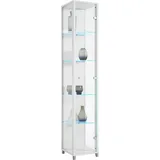 fif möbel Vitrine OPTIMA Standvitrine/Glasvitrine 1x Glastür,perfekt für Sammler,Sammlervitrine weiß
