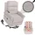 Mendler Fernsehsessel HWC-K63 Cord 86 x 138 x 86 cm Hellgrau mit Liegefunktion und Massage