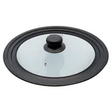 ELO Universaldeckel UNIVERSAL, Schwarz - Transparent - Carbonstahl - Glas - mit Dampfablass