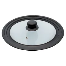 ELO Universaldeckel UNIVERSAL, Schwarz - Transparent - Carbonstahl - Glas - mit Dampfablass