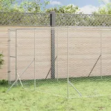 vidaXL Outdoor-Hundezwinger Silbern 4x16x2 m Verzinkter Stahl