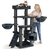 Happy Pet HAPPYPET Kratzbaum große Katzen XXL JACOB - Katzenbaum Deckenhoch, Stabil und Massiv mit Sisalsäulen und Dicker Bodenplatte, Ideal für Schwere Rassen