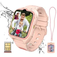 Z30 4G Wasserdichtes Kinder SmartWatch mit GPS+LBS+WiFi SOS-Kamera-Armbanduhr, 800 mHA für Kinder Mädchen Jungen Ab 3 Jahre Touchscreen - Rosa