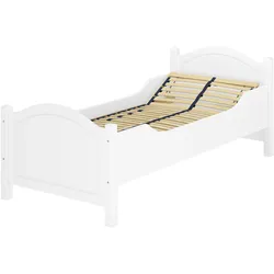 Erst-Holz Massivholzbett extra hoch Kiefer waschweiß Federholzrahmen 90x200 Senioren Kinderbett 60.40-09 W FV