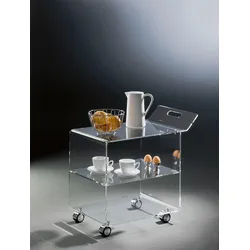 Küchenwagen PLACES OF STYLE "Remus", transparent, B:63cm H:59cm T:38cm, Acrylglas, Rollwagen, aus Acrylglas