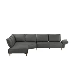 W.SCHILLIG Ecksofa aus Echtleder ¦ grau ¦ Maße (cm): B: 341 H: 84 T: 272