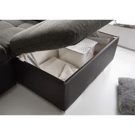 ed exciting design Wohnlandschaft JAKARTA U inkl. Kissen Grau/Schwarz