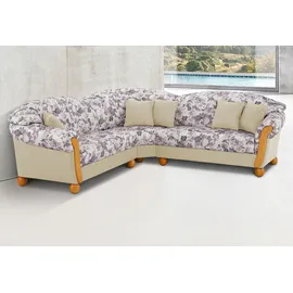 Home Affaire Ecksofa HOME AFFAIRE "Milano, bequem mit Federkern, B/T/H 233/233/83cm, Landhausstil, L-Form", beige (creme, flieder geblümt), B:233cm H:83cm T:233cm, Sofas, Ecksofa, gleichschenklig