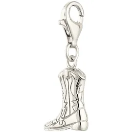 KUZZOI Charm Medaillon Western Cowboy Stiefel Silber