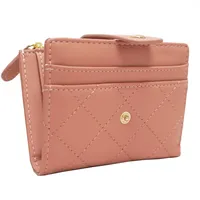 NANXJIUR Klein Damen Geldbeutel Leder Portemonnaie RFID Schutz Geldbörse Damen, Portmonee Frauen mit 8 Kreditkartenetui für Damen und Herren, Kleine Brieftasche Damen mit Münzfach (Rosa)