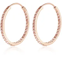Elli Creolen mit Kristall 925 Silber rosa