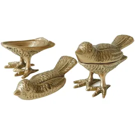 Loberon Deko-Vogel 2er Set antikmessing