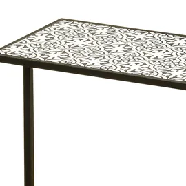 Boltze 2er Set Beistell Wohn Zimmer Tische Schwarz Weiß Muster Ornament Boltze 1007480