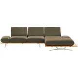 KOINOR Eckcouch Mikrofaser 2-Sitzer Braun