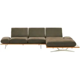 KOINOR Eckcouch Mikrofaser 2-Sitzer Braun