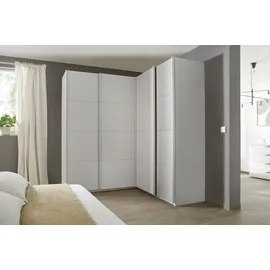 Rauch Quadra grau (seidengrau), B:181cm H:210cm T:187cm, Holzwerkstoff, Schränke, Schwebetürenschrank, Eckschrank inkl. Türendämpfer und Schubladeneinsatz