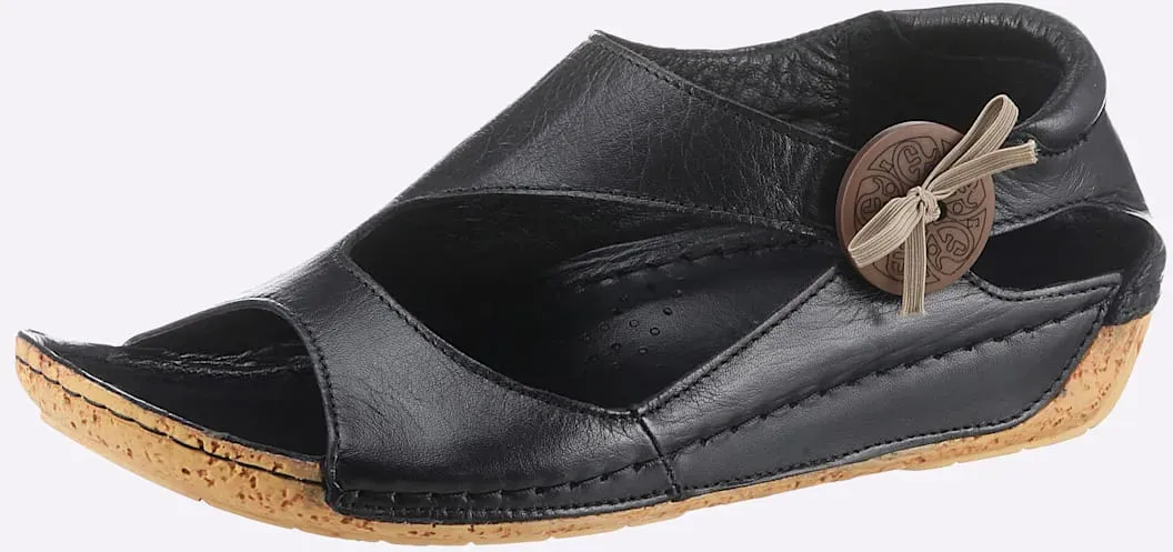 Sandalette GEMINI, Damen, Gr. 38, schwarz, Glattleder, sportlich, Schuhe