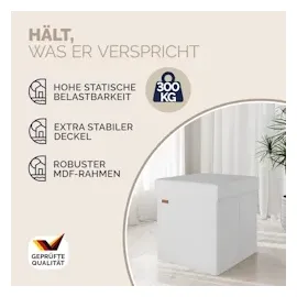 CASARIA Sitzhocker Weiß Kunstleder 38x38x38cm faltbar