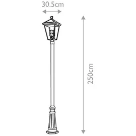 quintiesse Außenstandleuchte Glas, Metall E14 IP44 spritzwassergeschützt dimmbar schwarz