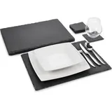 Sänger Schieferplatten Dinner 211620, 40 x 30cm, Platzset mit Untersetzern, Set, 8-teilig