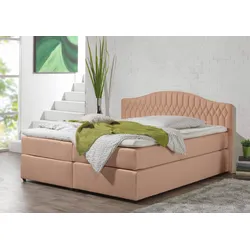 Boxspringbett MAINTAL, braun (cappuccino), Liegefläche B/L: 160cm x 200cm, H3, Bonnell-Federkernmatratze, Seitliche Einfassung Unterbox und Obermatratze: Mikrovelours (100% Polyester), Spiegelfläche der Unterbox und Obermatratze: 100% Polyester, Komplettbetten, in diversen Ausführungen