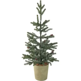 Expo-Börse GmbH K ̧nstlicher Weihnachtsbaum im Topf 66 cm winterlich mit Tannenzapfen