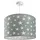 Paco Home Pendellampe Kinderzimmer Pendelleuchte Baby Lampenschirm Stoff Rund Sterne Kinderlampe E27