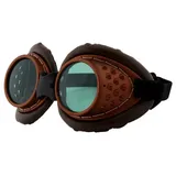 Elope Kostüm Steampunk Fliegerbrille kupferfarben, Extravagante Brille in stilechter Steampunk-Optik