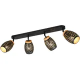 Trio Bidar 4-flg. Metall Schwarz matt/goldfarbig