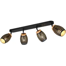 Trio Bidar 4-flg. Metall Schwarz matt/goldfarbig