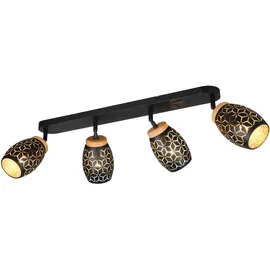 Trio Bidar 4-flg. Metall Schwarz matt/goldfarbig