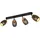 Trio Bidar 4-flg. Metall Schwarz matt/goldfarbig
