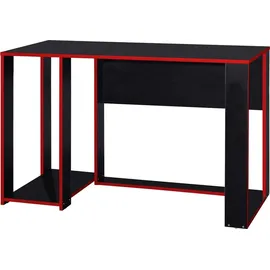 Hti-Living Gamer Schreibtisch Schwarz/Rot, Gaming Tisch, Schwarz, Rot
