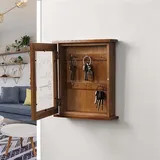 Crezuo Rustikaler Retro-schlüsselkasten Aus Holz Zur Wandmontage Für Die Haustür, Antikfarbe
