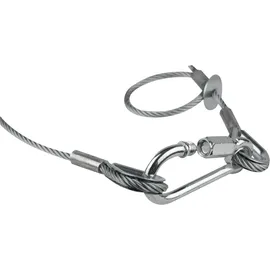 SAVEKING Safety Cable 5 mm - BGV-C1 WLL: 60 kg - 100 cm - Silber