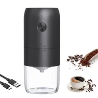 XQZMD Tragbare Elektrische Kaffeemühlen mit Keramik Kegelmahlwerk, Mini Espresso Kaffeemühle mit Verstellbarem Mahlgrad, Wiederaufladbare Elektrische One-Touch-Kaffeemühle (Schwarz)