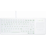 Active Key Desinfizierbare Hygiene-Tastatur mit Touchpad, vollversiegelt, Weiß
