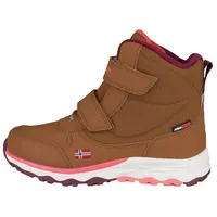 TROLLKIDS Winterschuhe "Hafjell" in Karamell-Braun/Lachsrosa/Burgunderrot | Gr.: 40