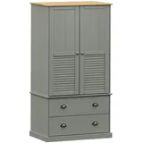 vidaXL Kleiderschrank VIGO Grau 90x55x176 cm Massivholz Kiefer